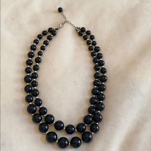 Ann Taylor black double strand necklace